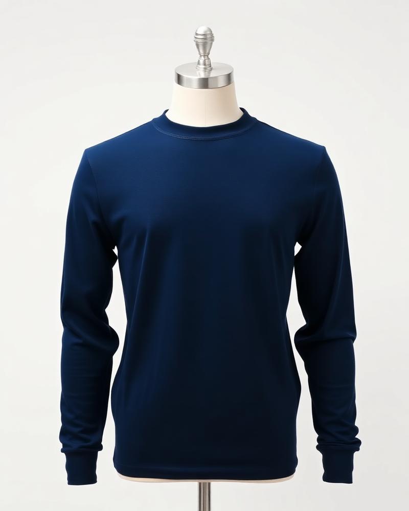 Men Navy Full Sleeve T-Shirt